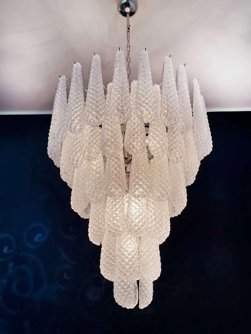 Murano Chandelier – Drop – 85 glasses – Transparent